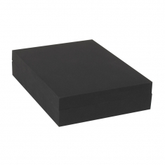 Black soft touch finish leatherette necklace box