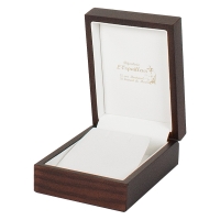 Matt finish varnished dark brown earrings/pendant box