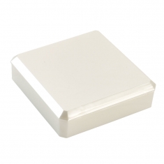 Plastic jewellery presentation box with a metallic finish