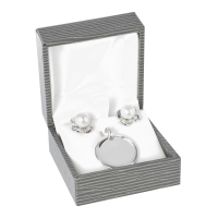 Grey veined leatherette ring box