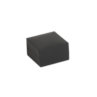 Black smooth finish leatherette earring box