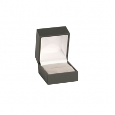 Dark grey matt finish leatherette ring box
