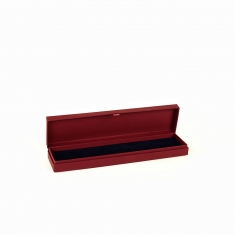 Plum soft touch finish card bracelet box with hinge