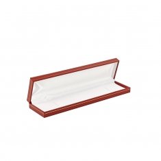 Red leatherette gift box with gold border