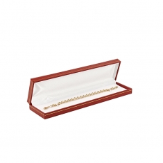 Red leatherette gift box with gold border