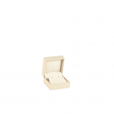 Smooth matt beige leatherette earring box
