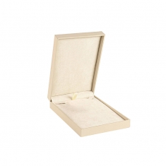 Smooth matt beige leatherette necklace box