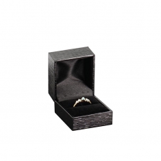 Grey veined leatherette ring box
