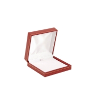 Man-made leatherette jewellery presentation box with gold border