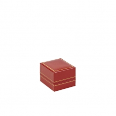 Man-made leatherette jewellery presentation box with gold border