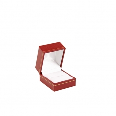 Man-made leatherette jewellery presentation box with gold border