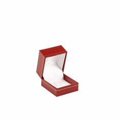 Man-made leatherette jewellery presentation box with gold border