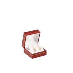 Man-made leatherette jewellery presentation box with gold border