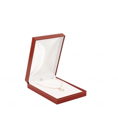 Man-made leatherette jewellery presentation box with gold border