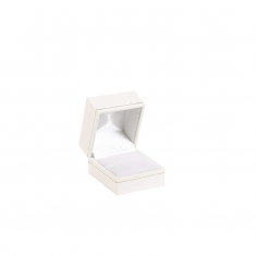 Man-made leatherette jewellery presentation box with gold border