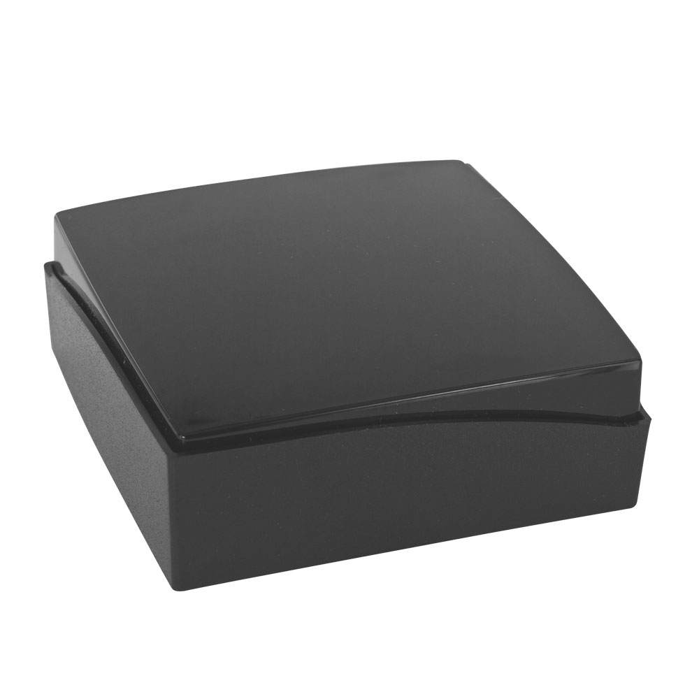 Trinket box in contrasting shiny and matt black plastic
