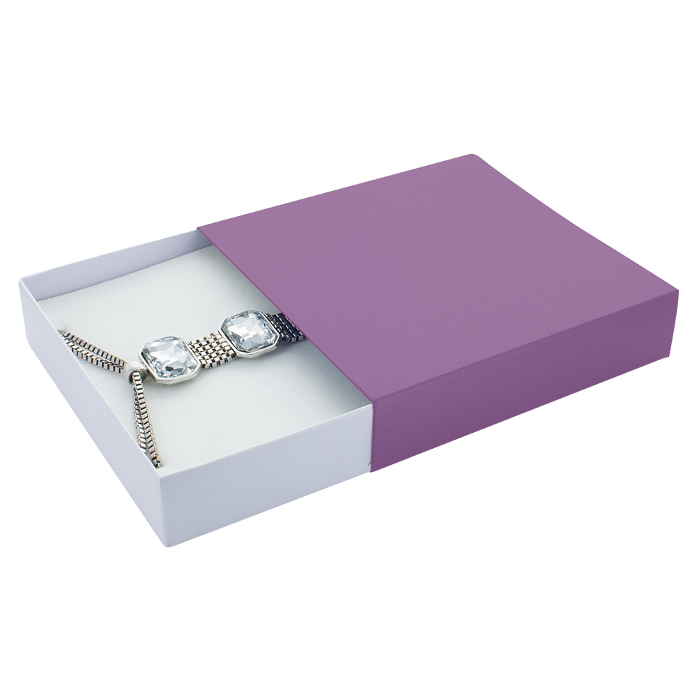 Matt fuchsia and glossy white card matchbox style bracelet box