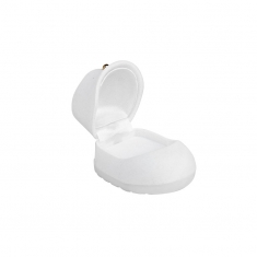 White velveteen baby bootie trinket box