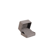 Grey man-made suedette finish earring box
