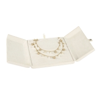 Cream coloured suedette necklace box