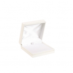 Man-made leatherette jewellery presentation box with gold border
