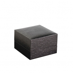 Grey veined leatherette ring box