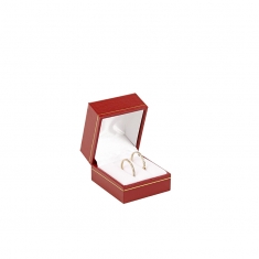 Man-made leatherette jewellery presentation box with gold border