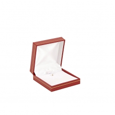 Man-made leatherette jewellery presentation box with gold border