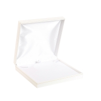 Man-made leatherette jewellery presentation box with gold border