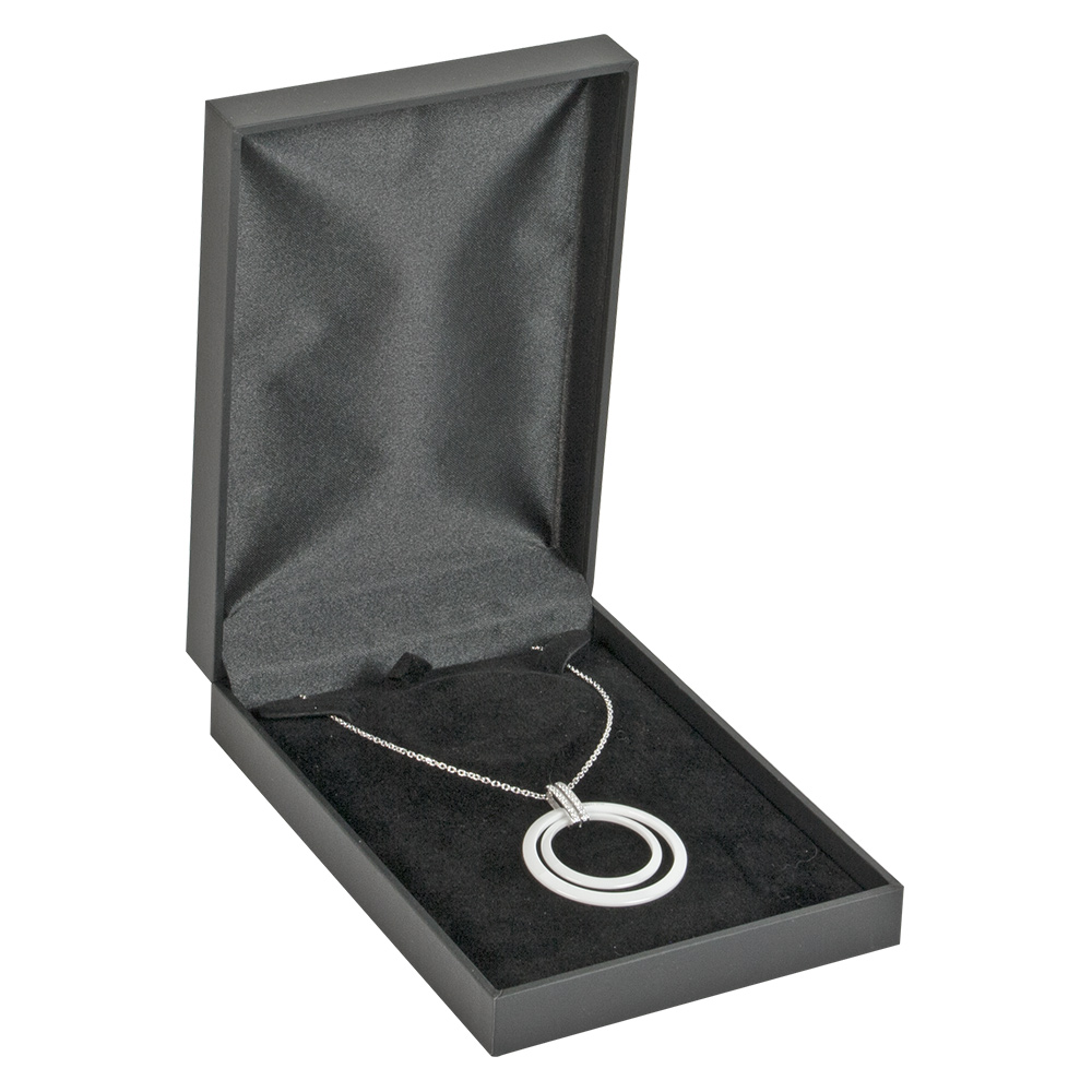 Soft touch man-made leatherette jewellery presentation boxes