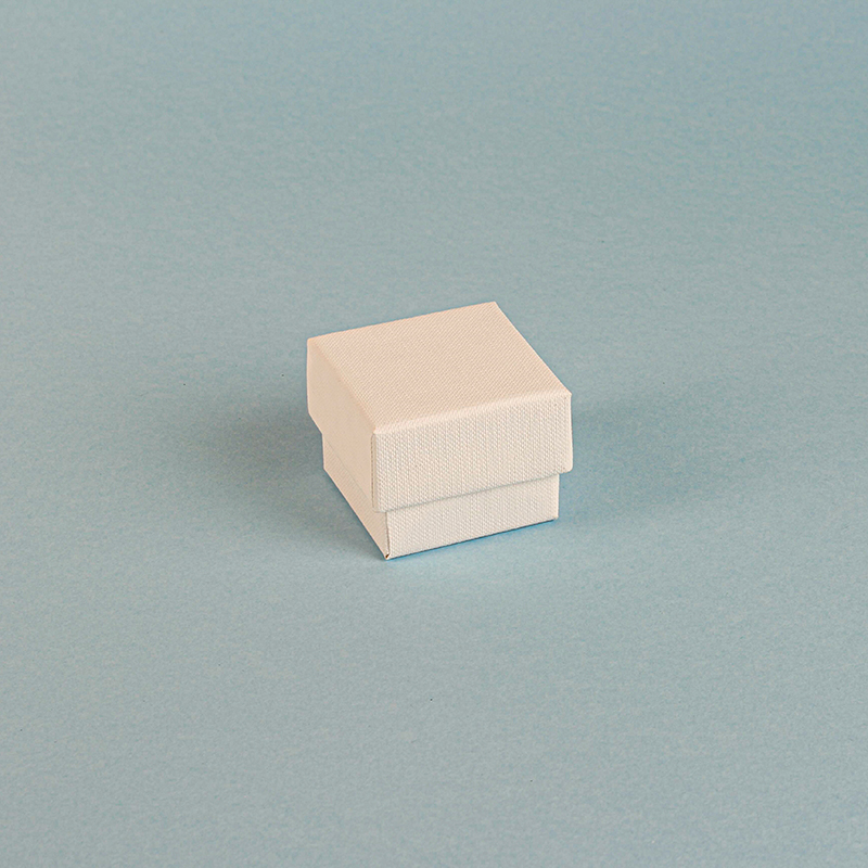 Matt textured finish white ring box