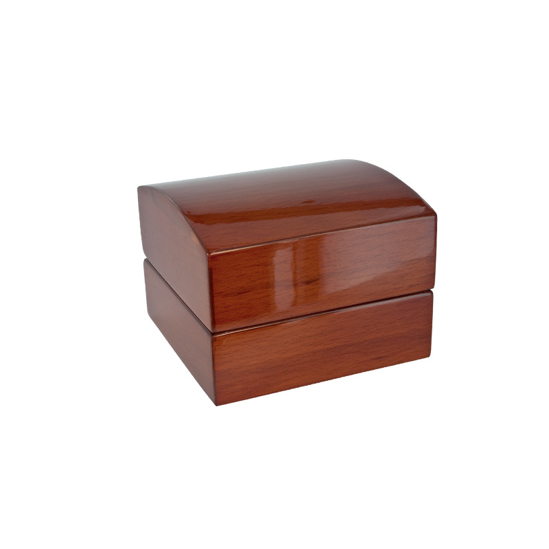 Varnished light wood watch box