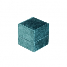 Duck blue velveteen square ring box