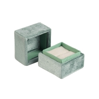 Sage green velveteen square ring box