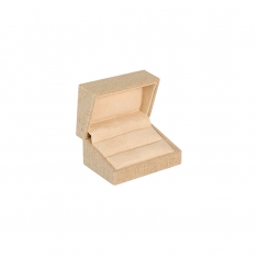 Linen and cotton mix presentation box for 2 wedding rings