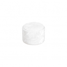 Round man-made white velvet box for pair of wedding rings