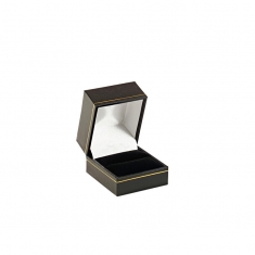 Man-made leatherette jewellery presentation box with gold border