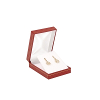 Man-made leatherette jewellery presentation box with gold border