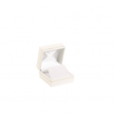 Man-made leatherette jewellery presentation box with gold border