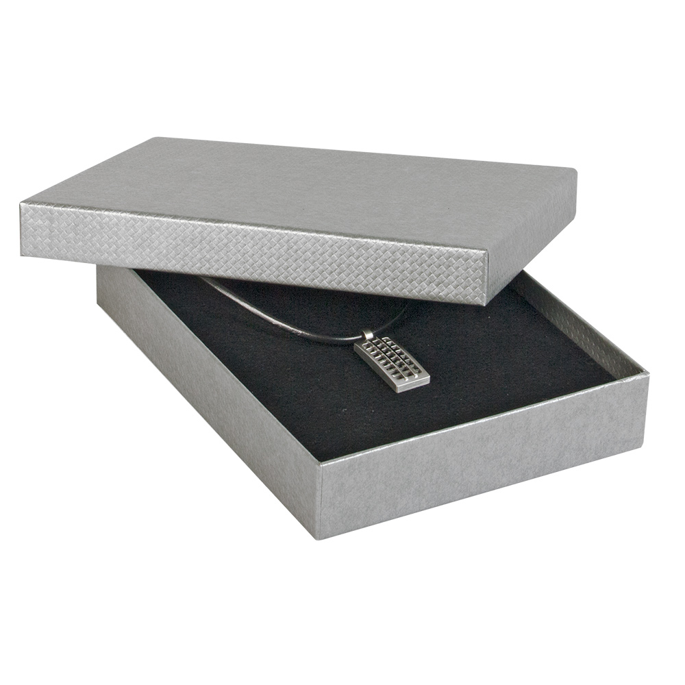 Black weave finish card necklace box