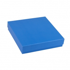 Blue satin finish card necklace box