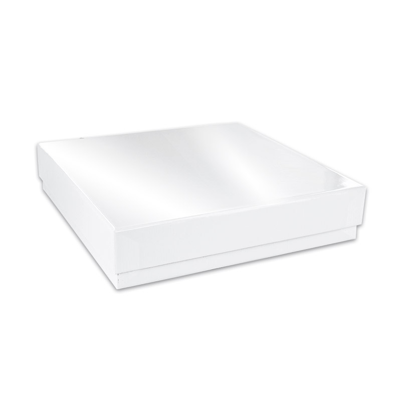 Glossy white card necklace box