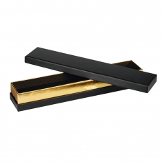 Matt finish black card bracelet box with contrasting gold-coloured centre