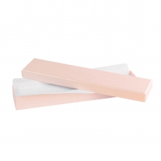 Pearlescent and matt finish light pink card bracelet box