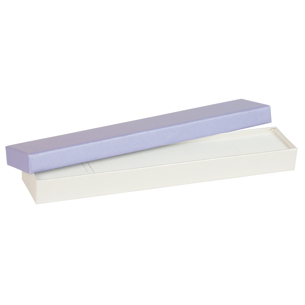 Pearlescent violet card matchbox style bracelet box, light mauve drawer