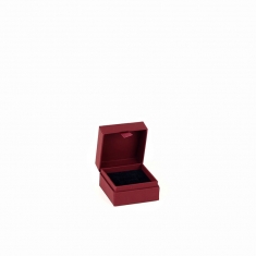 Plum soft touch finish card ring/earring box with hinge