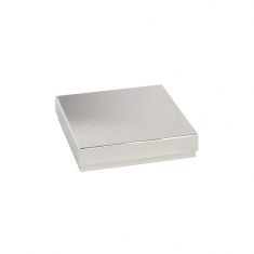 Silver mirror finish card necklace box