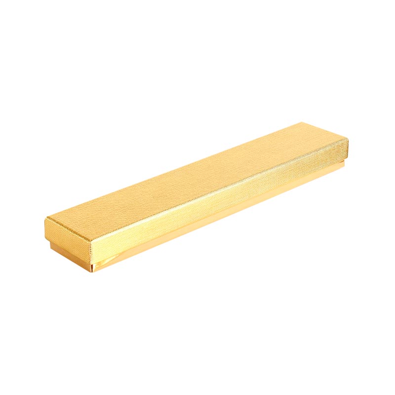 Textured and smooth shiny gold-coloured card bracelet box