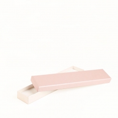 Two tone card bracelet box, pearlescent pink and white