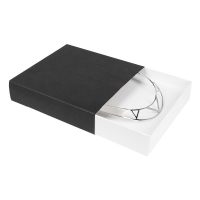 Matchbox style matt black and glossy white card jewellery gift boxes